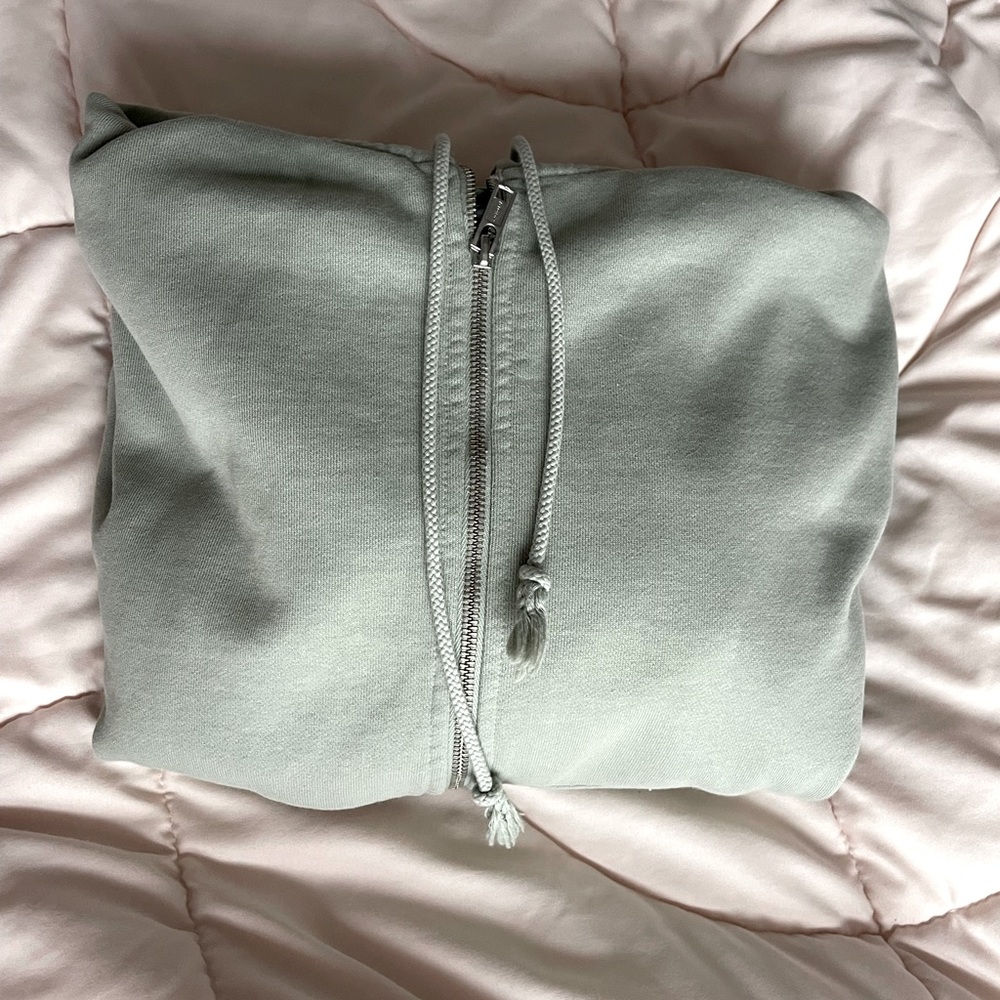 Brandy Melville Sage Green Zip Up Hoodie